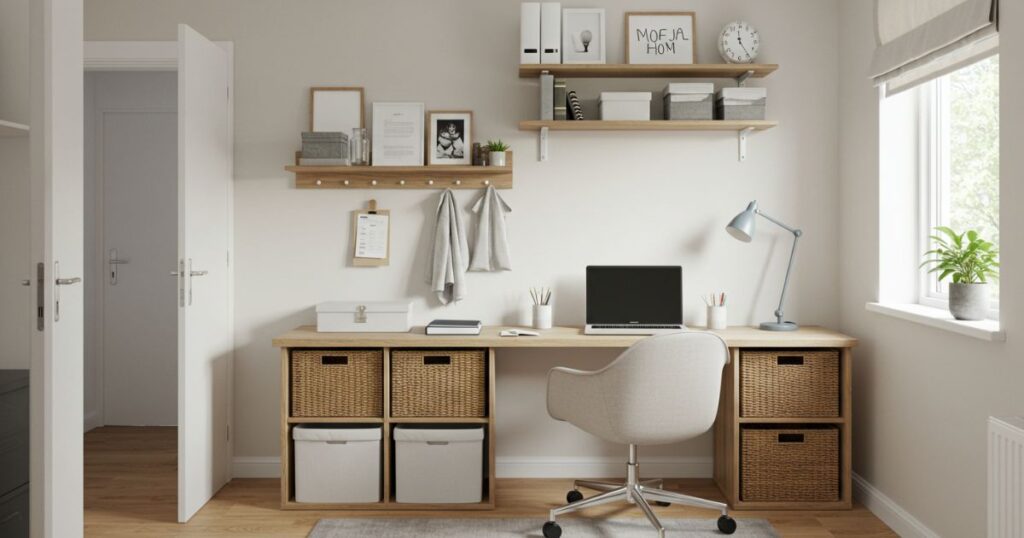 Compact Home Office with Vertical Storage