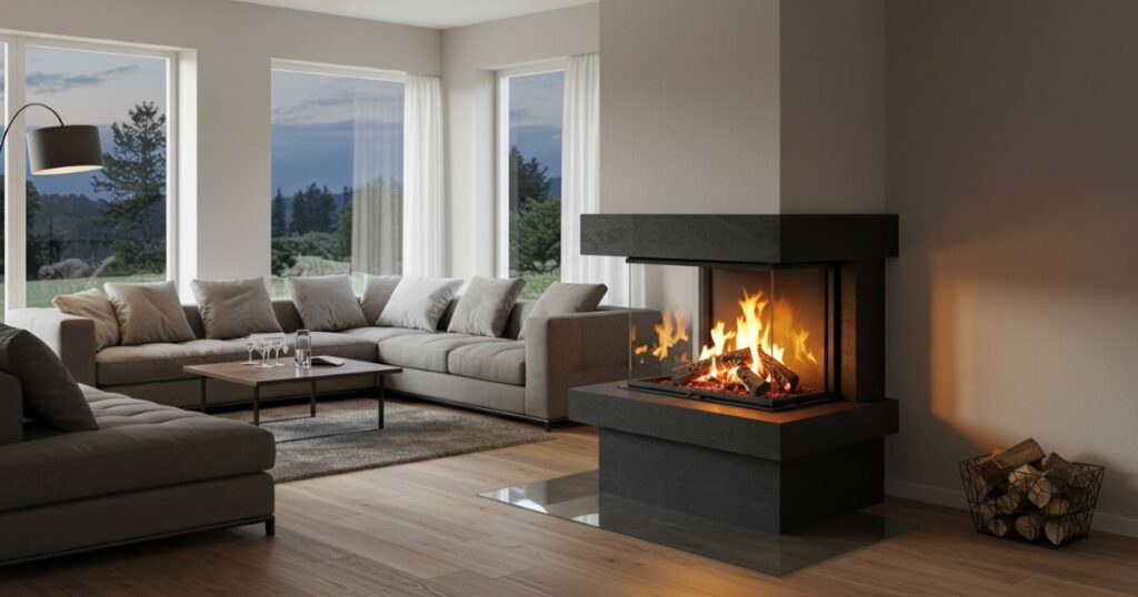 Corner Fireplace