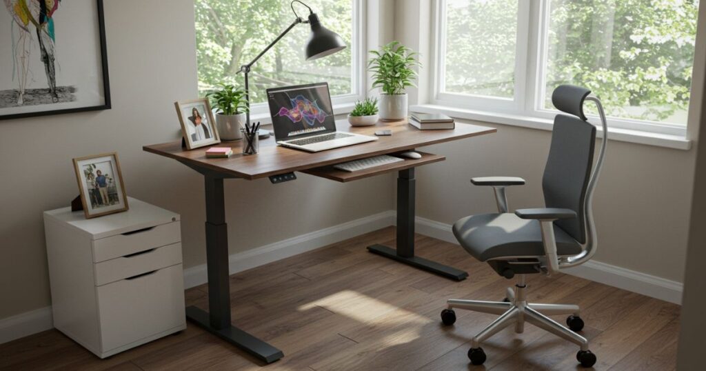 Ergonomic Office Setup with Standing Desk