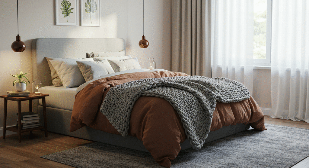 layered texture bedroom design