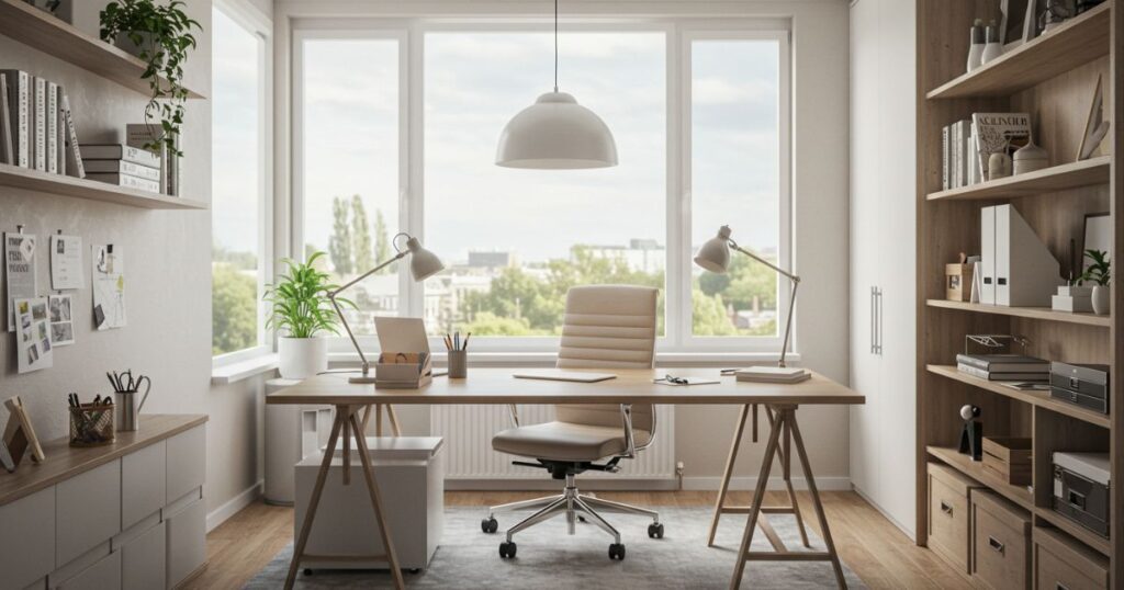 Modern Home Office with Natural Light