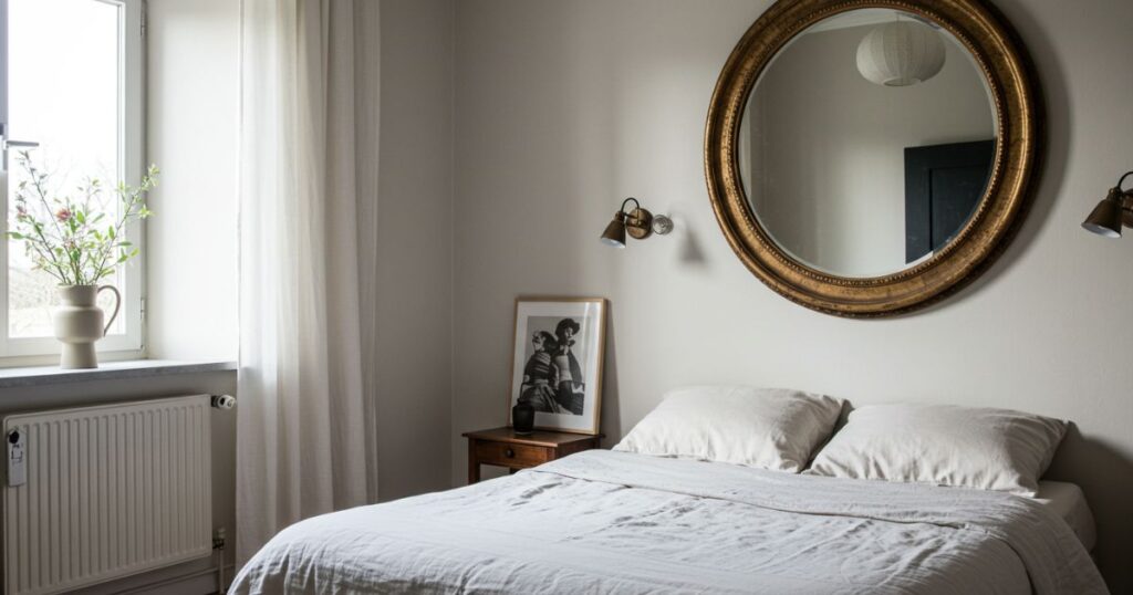 Over the bed mirror for wall decor