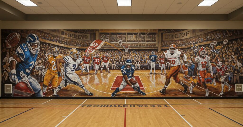 Sports-Themed Murals for kid's room decor