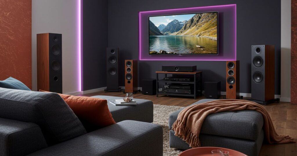 Surround Sound System for Cinematic Feel of tv room