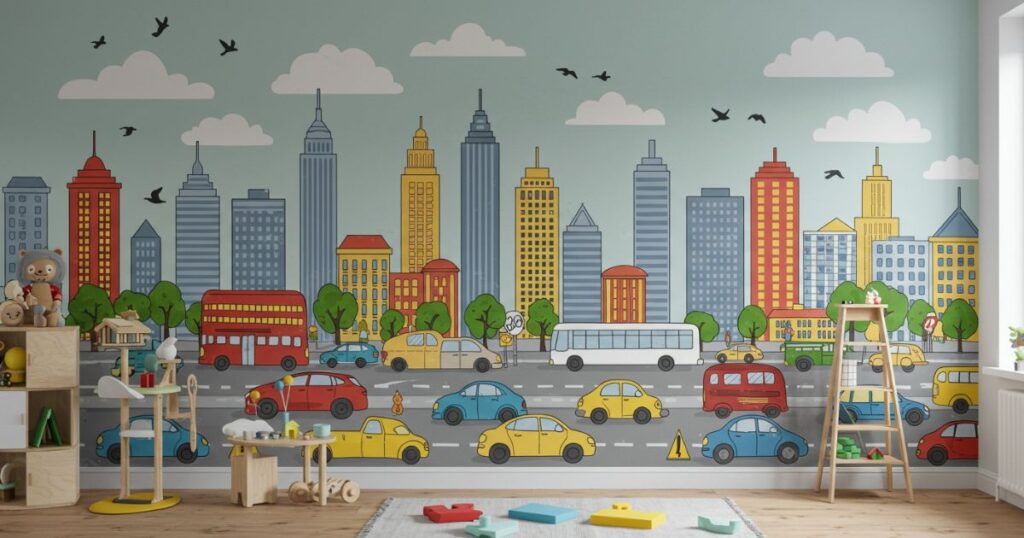 Transportation Murals kid's room decor