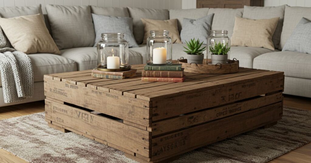 Upcycled Crate Coffee Table