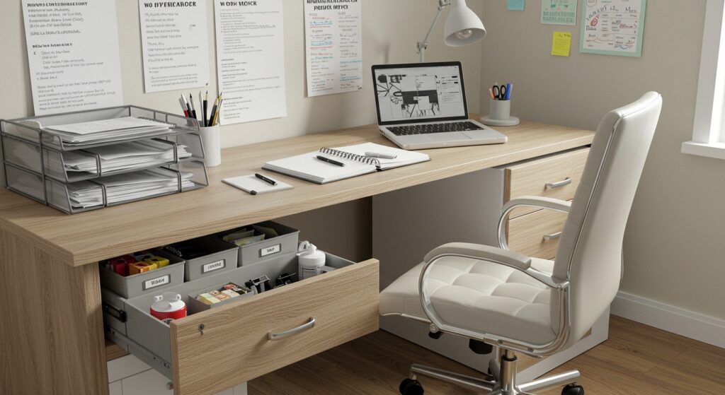 home office organize and declutter