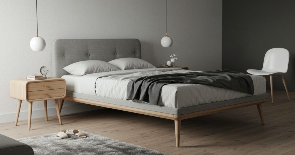 Modern Bedroom with Furniture on Legs to Create an Open, Spacious Look