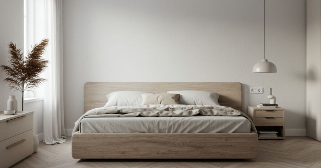 Sleek, Minimalist Bedroom with Simple Furniture and Clean Lines