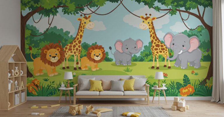 Whimsical Animal Murals for kid's room decor