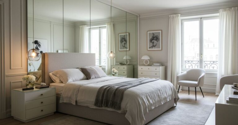 Bright and Airy Bedroom with Soft, Light Tones and Neutral Furniture